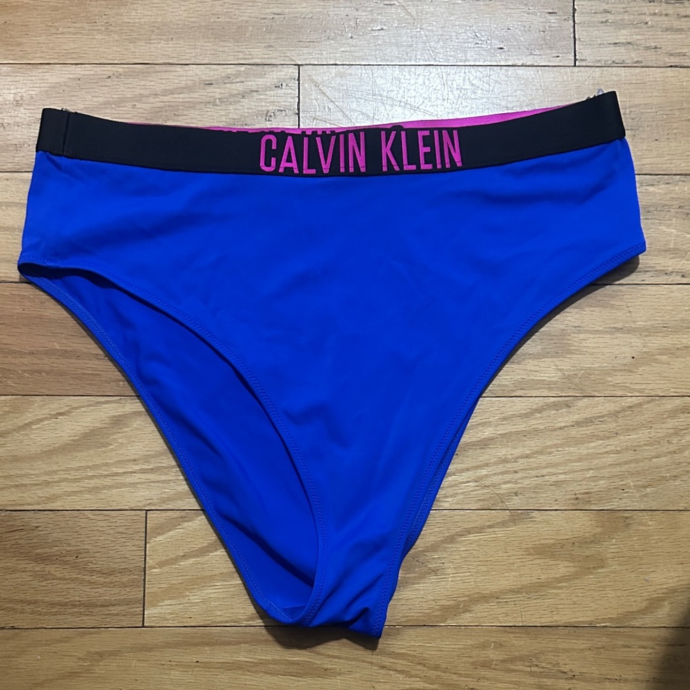 Calvin Klein Blue and Black Bikini Bottom